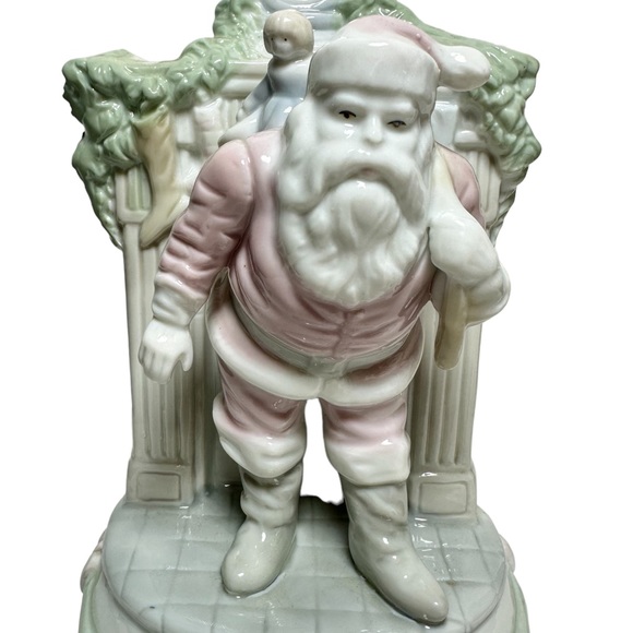 Holiday Classics 8" Handpainted Wind Up Music Santa Christmas Tablepiece Vintage - Picture 4 of 8